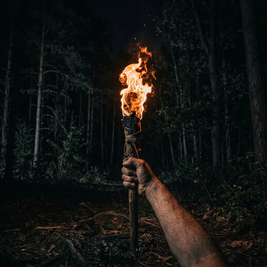 A burning torch: one flame built for a purpose